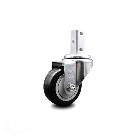 Service Caster 3.5 Inch Black Polyurethane Wheel Swivel 3/4 Inch Square Stem Caster SCC SCC-SQ20S3514-PPUB-BLK-34